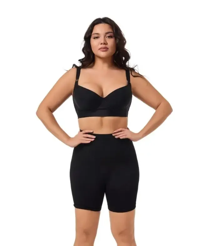 Back Smoothing Bra PushUp Plus Size Bra HideBack Fat NoUnderwear Simple Wireless3/4Coverage Comfort Seamless Bra