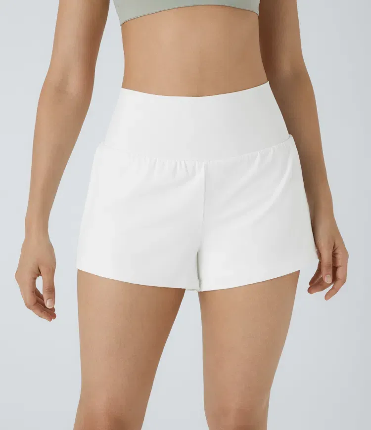 2026🔥Halara UK Super High Waisted Back Pocket & Side Hidden Pocket 2-in-1 Yoga Shorts