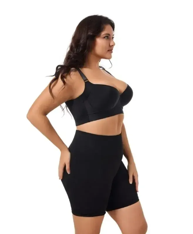 Back Smoothing Bra PushUp Plus Size Bra HideBack Fat NoUnderwear Simple Wireless3/4Coverage Comfort Seamless Bra