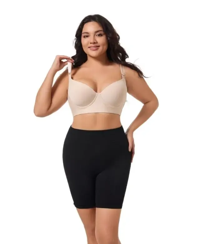 Back Smoothing Bra PushUp Plus Size Bra HideBack Fat NoUnderwear Simple Wireless3/4Coverage Comfort Seamless Bra