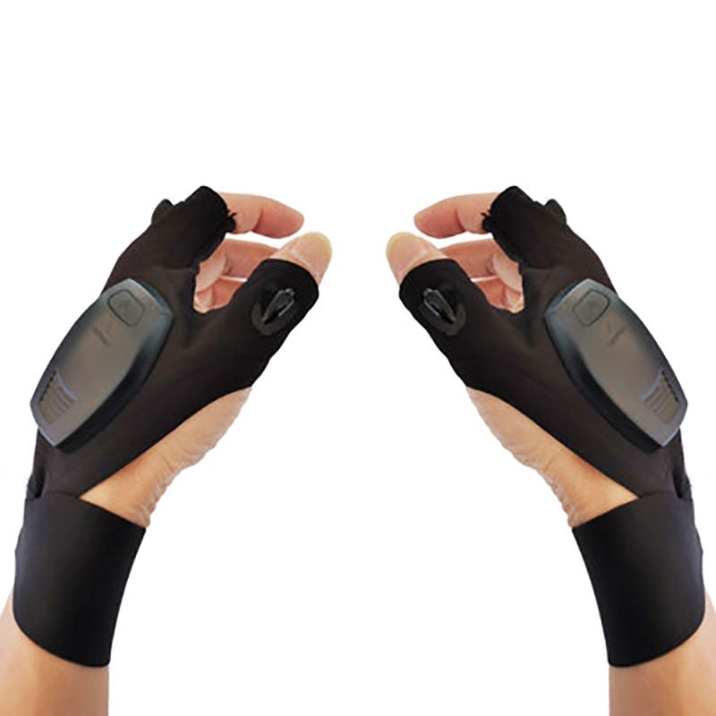 Fingerless LED Flashlight Gloves