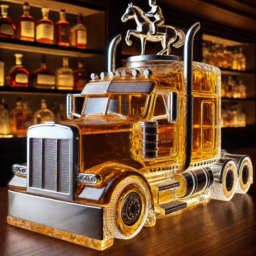 Semi Truck Whiskey Bottle
