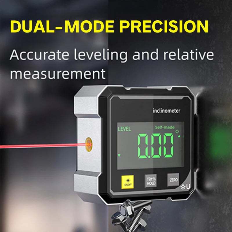 🔥2025 New Release 50% OFF - 📐4-Side Magnetic Digital Angle Gauge with Laser🧲