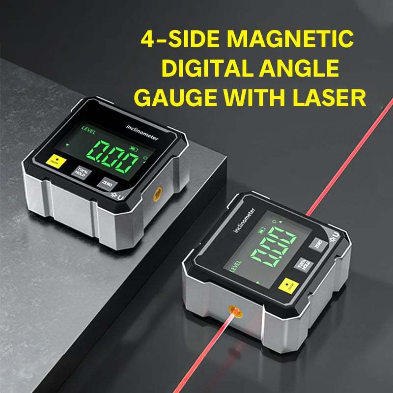 🔥2025 New Release 50% OFF - 📐4-Side Magnetic Digital Angle Gauge with Laser🧲