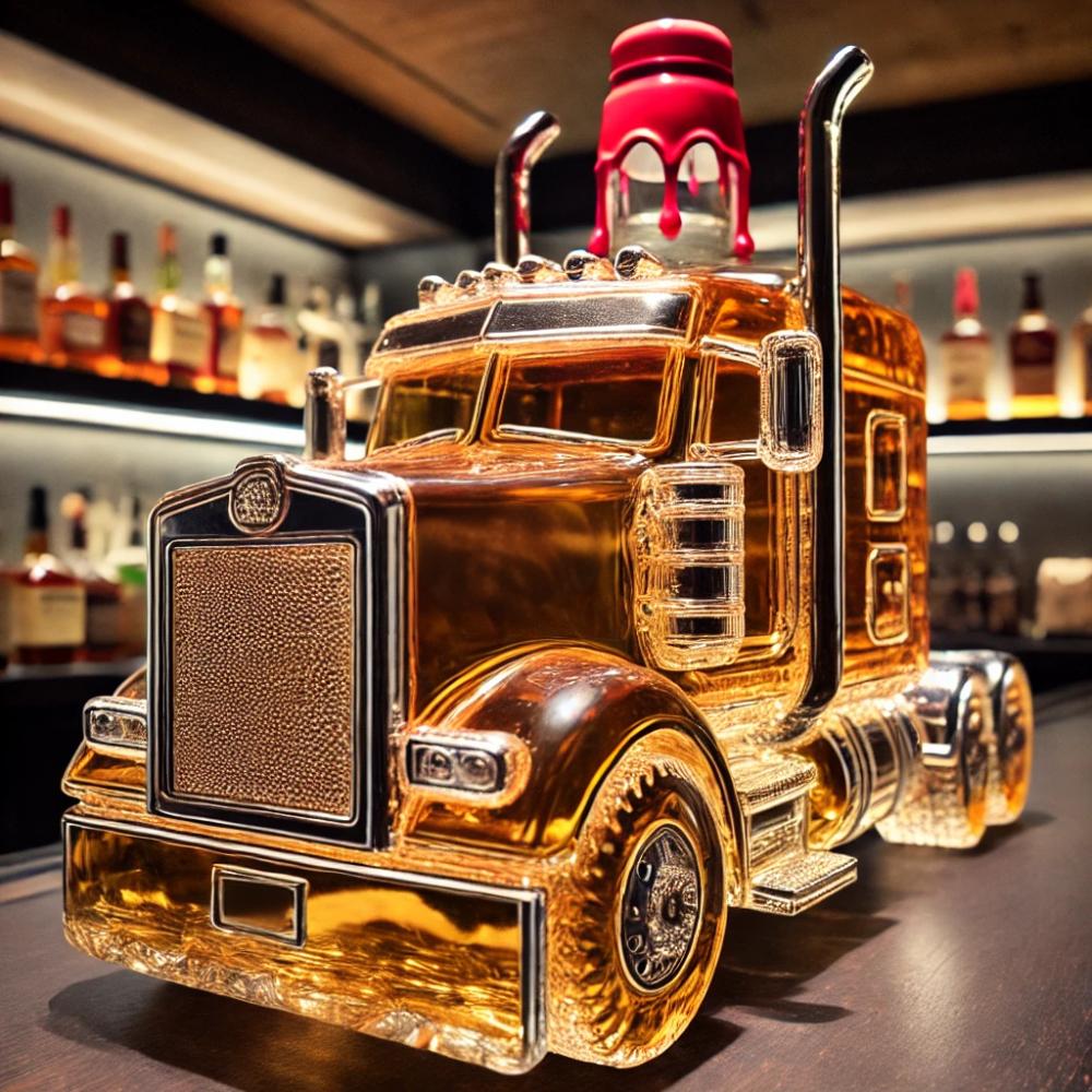 Semi Truck Whiskey Bottle