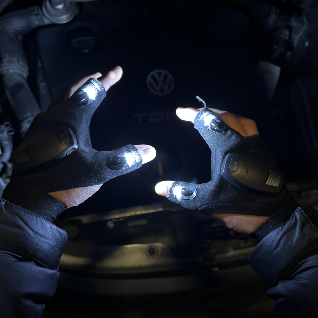 Fingerless LED Flashlight Gloves