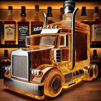 Semi Truck Whiskey Bottle