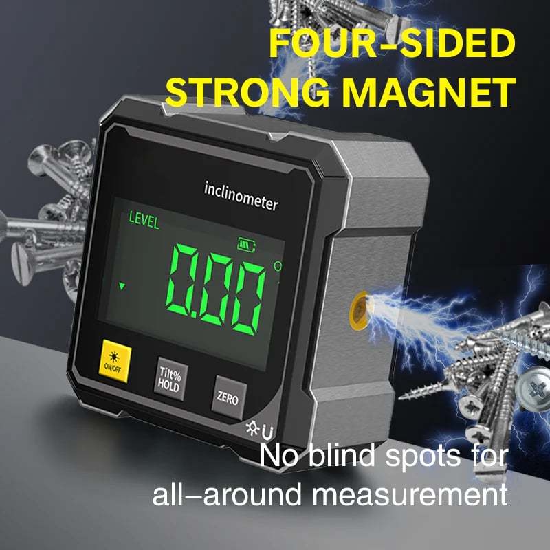 🔥2025 New Release 50% OFF - 📐4-Side Magnetic Digital Angle Gauge with Laser🧲