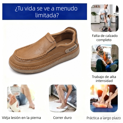 🔥 Zapatos ortopédicos australianos para hombre, hechos a mano 👞 Alivio inteligente del dolor, fáciles de poner y quitar ✅ Impermeables y antideslizantes - Amplia gama de tallas