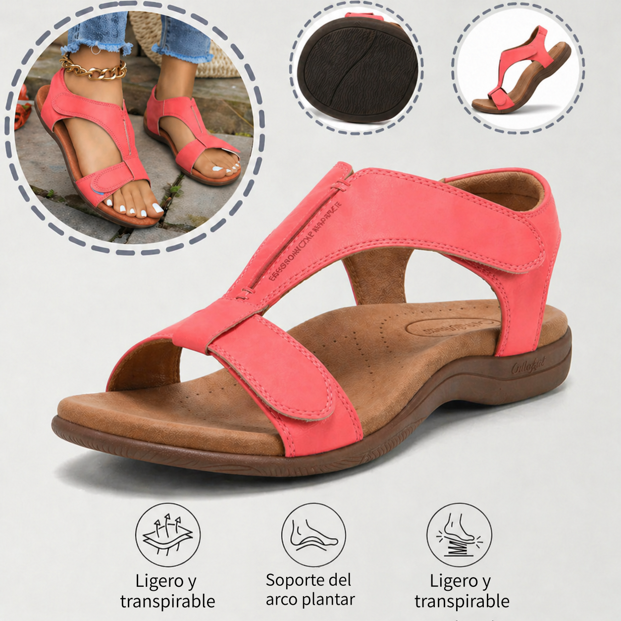 🎁 Oferta por tiempo limitado: 30% de descuento 🔴 Sandalias ajustables de talón abierto para caminar 🦶 Elegantes y cómodas para los problemas de los pies ✅ Disponibles en varias tallas