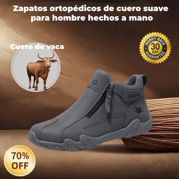 ⏰30% de descuento por tiempo limitado🔥 Zapatos de cuero cosidos a mano en Australia 👞 Fáciles de poner y quitar ✅ Soporte de arco para aliviar el dolor - Impermeable y antideslizante