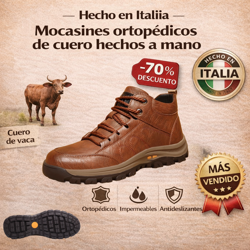 VIGOURR® – Zapatos de cuero genuino cosidos a mano, cómodos y antideslizantes que sostienen y corrigen naturalmente la postura del pie.