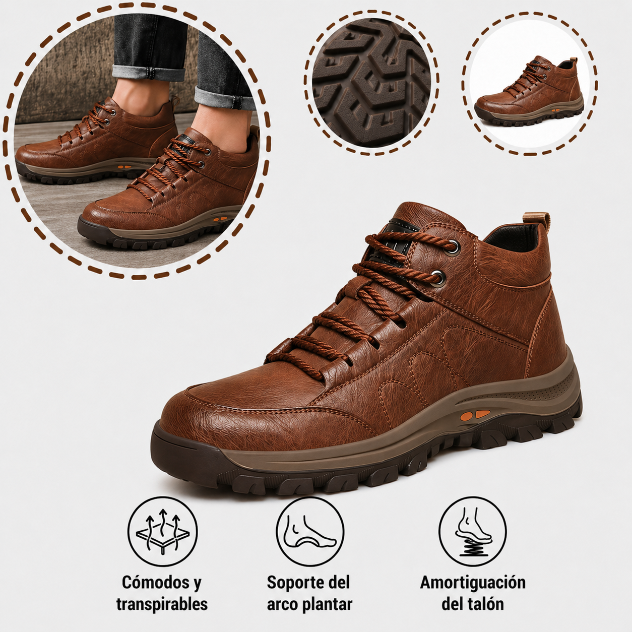 🔥Zapatos ortopédicos de diseño ergonómico⏰ Zapatos de piel ligeros y transpirables 👞 Amplia gama de tallas: camina con confianza