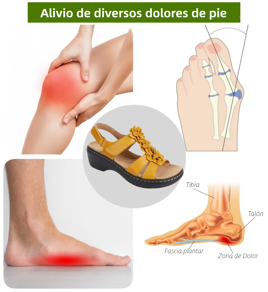 🎁 Oferta por tiempo limitado: 30% de descuento 🔴 Sandalias ajustables de tacón abierto con estampado floral 🦶 Elegantes e ideales para pies planos y para aliviar el dolor de talón ✅ Disponibles en varias tallas