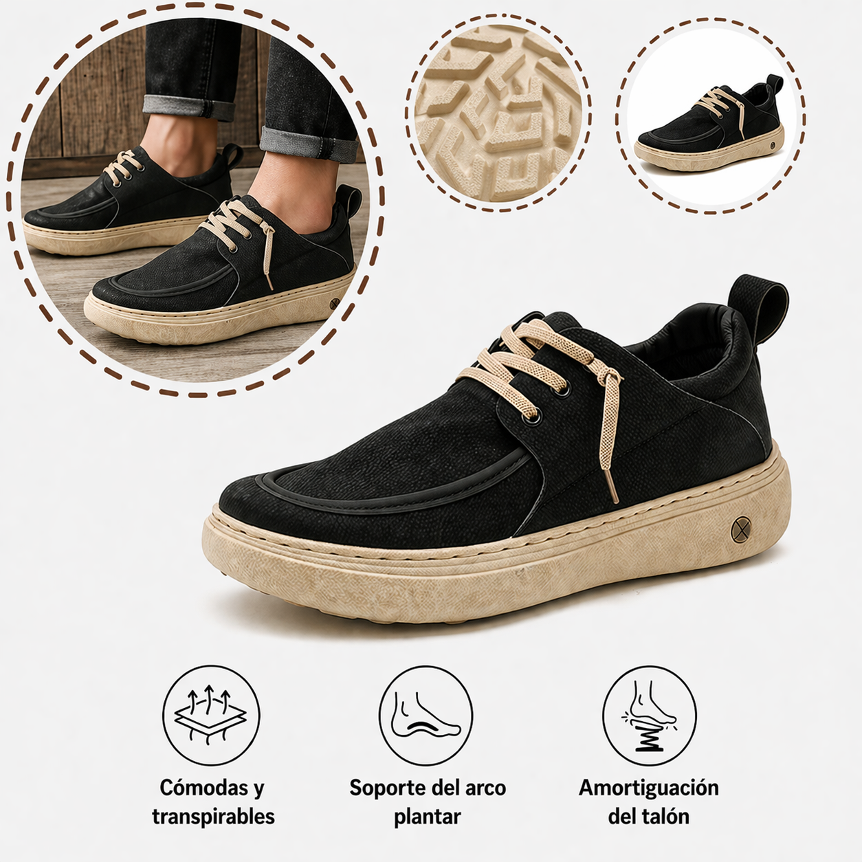 🔥 Zapatos de piel de becerro para hombre, hechos a mano en Australia 👞 Alivio inteligente del dolor, fáciles de poner y quitar ✅ Totalmente correctivos: impermeables y antideslizantes