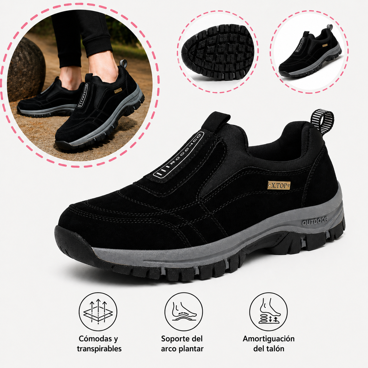🔥Oferta especial de hoy🎁Zapatos de gamuza premium🦶Alivian el dolor de pies y la fascitis plantar✅Impermeables, antideslizantes, suaves y cómodos