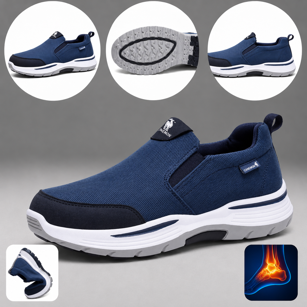 🔥Zapatillas ortopédicas de diseño ergonómico⏰ Zapatillas de lona ligeras y transpirables 👞 Amplia gama de tallas: camina con confianza