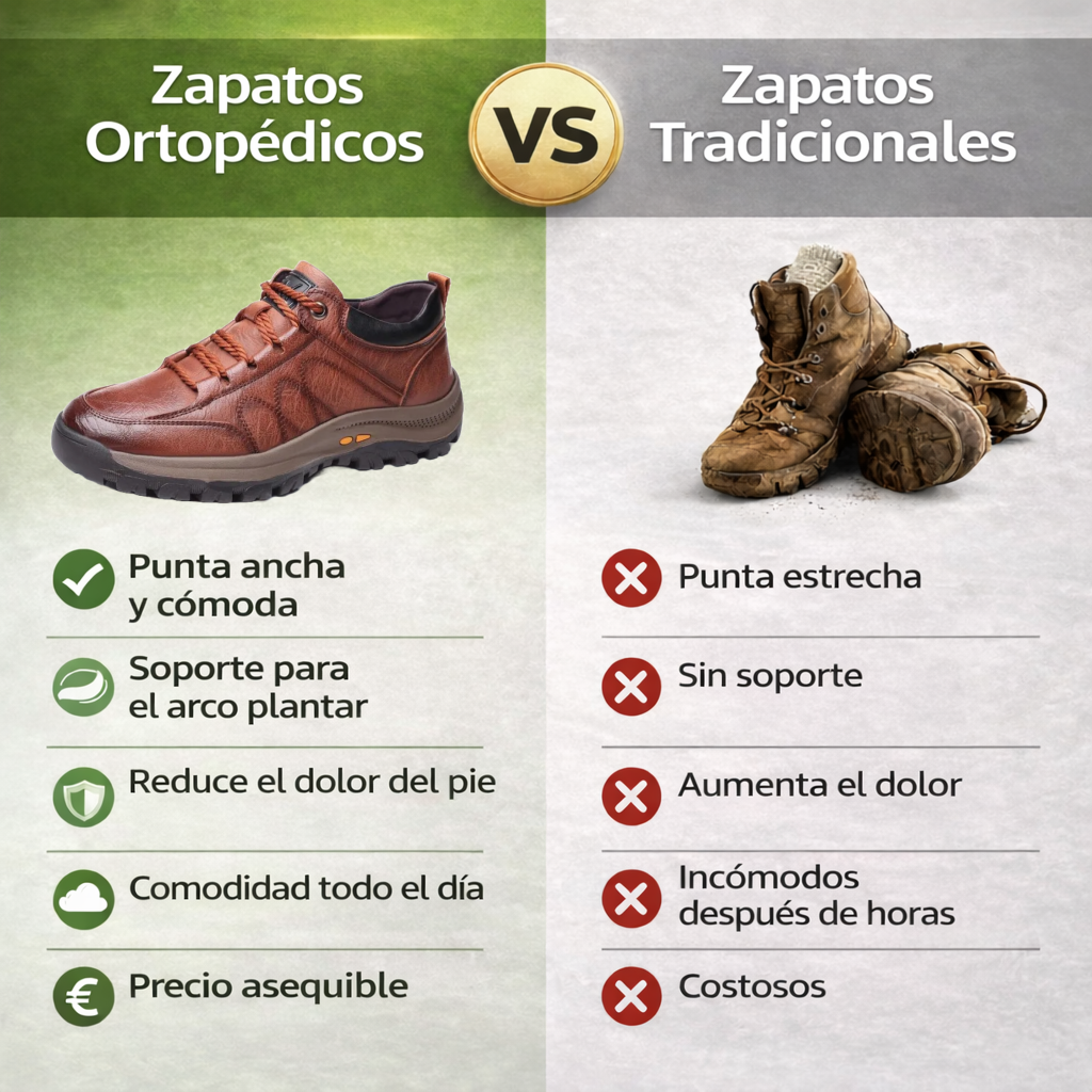 【🎁Compra uno y llévate otro gratis】Zapatos ortopédicos para hombre, piel de becerro cosida a mano🐂 Impermeables y antideslizantes - Soporte para el arco del pie✅ Todas las tallas disponibles