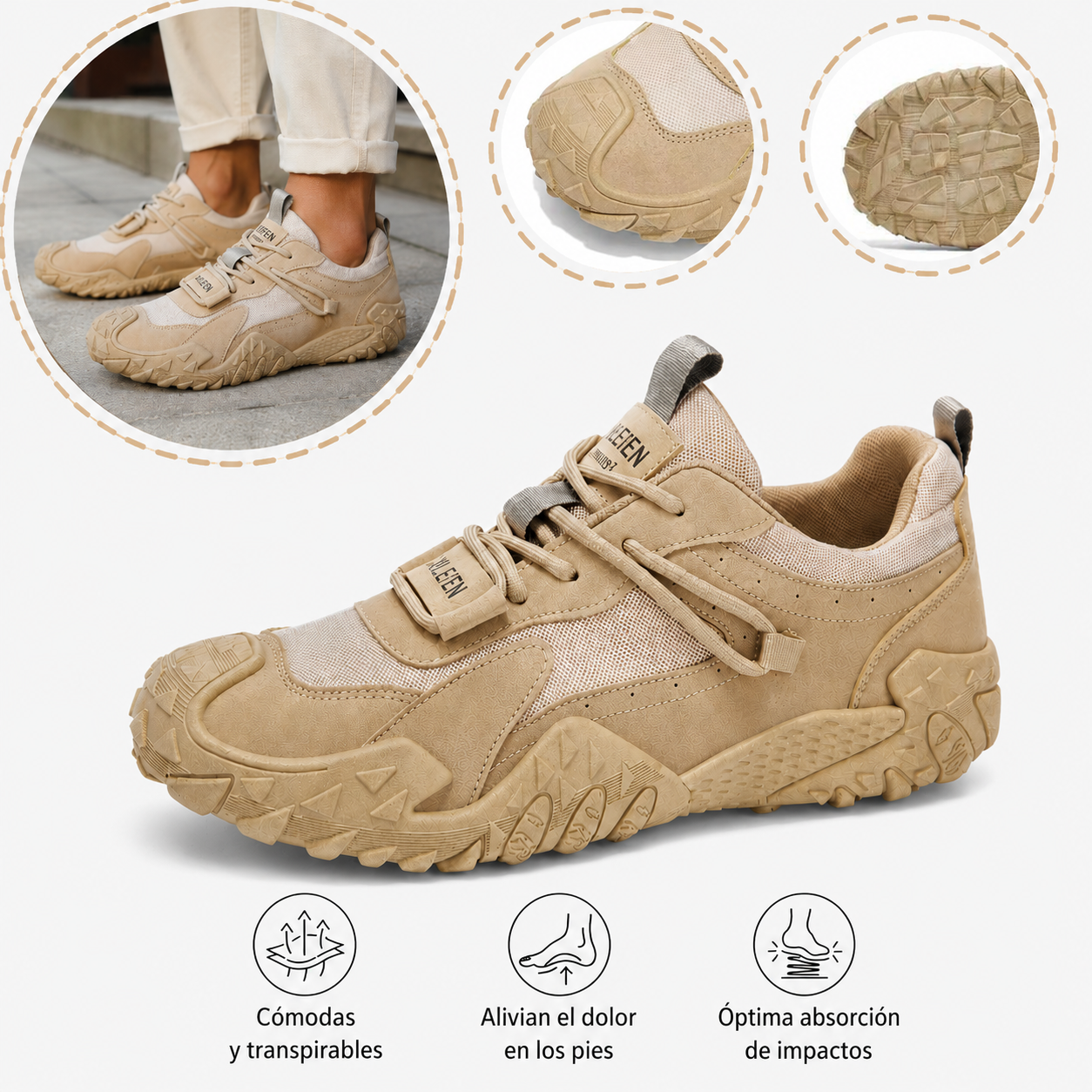 🔥 Zapatos ortopédicos australianos para hombre, hechos a mano 👞 Alivio inteligente del dolor, fáciles de poner y quitar ✅ Impermeables y antideslizantes - Amplia gama de tallas