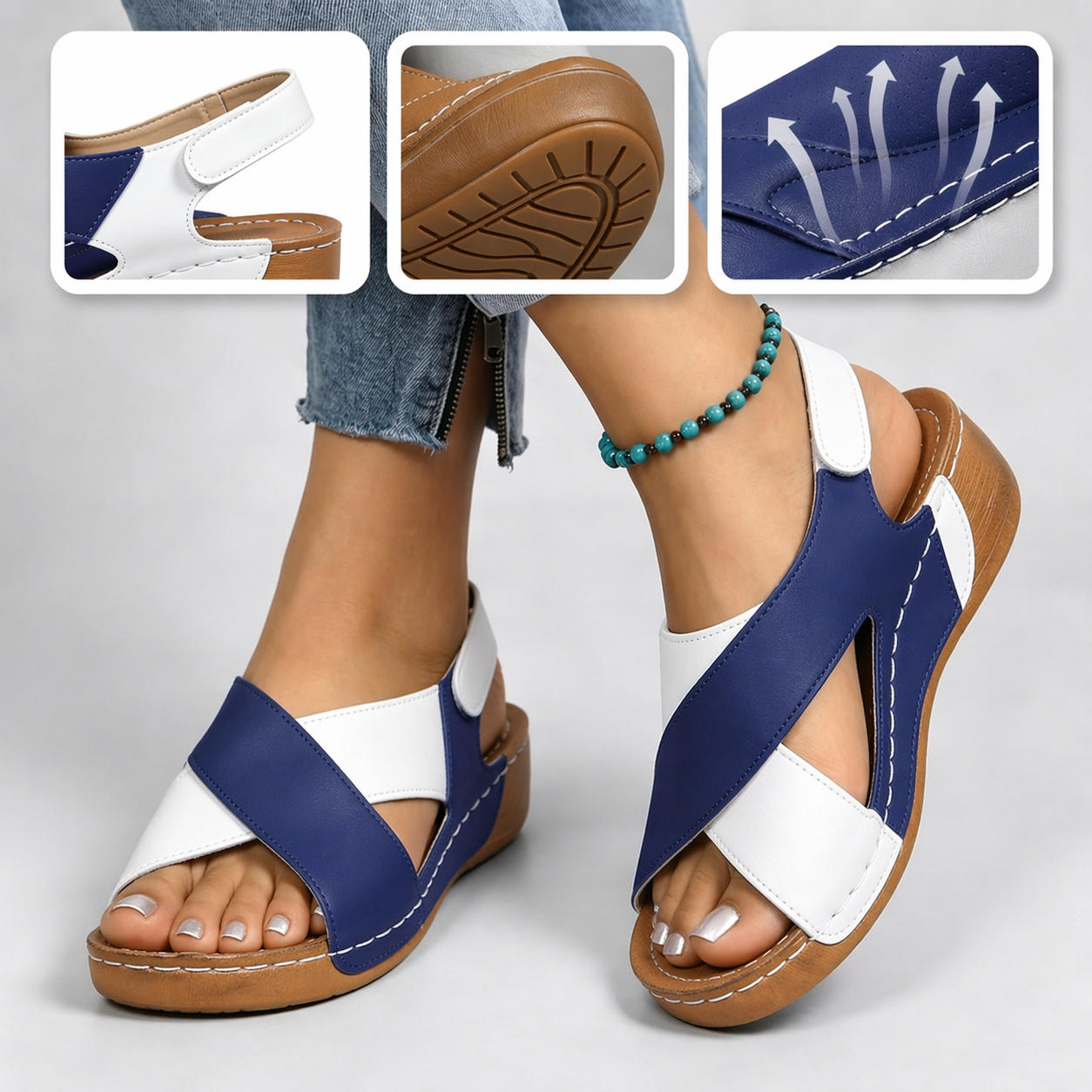 🎁Oferta por tiempo limitado🔥Sandalias casuales ergonómicas para mujer👞 - Soporte para el arco del pie para mayor comodidad - Varios colores y tallas disponibles