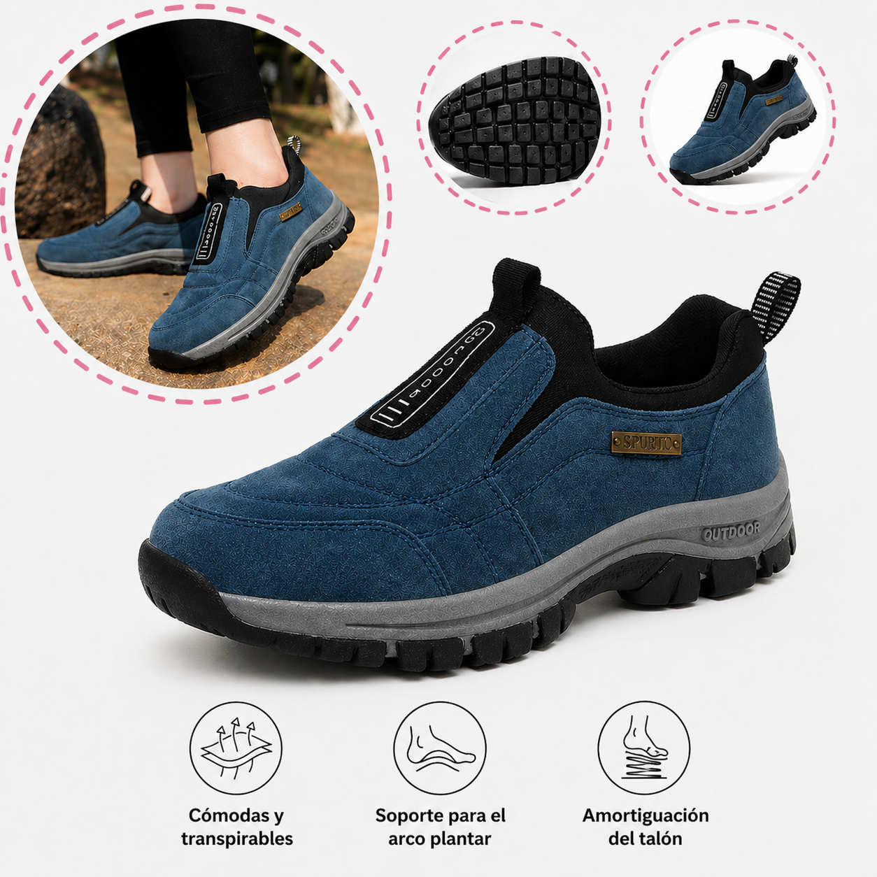 🔥Oferta especial de hoy🎁Zapatos de gamuza premium🦶Alivian el dolor de pies y la fascitis plantar✅Impermeables, antideslizantes, suaves y cómodos