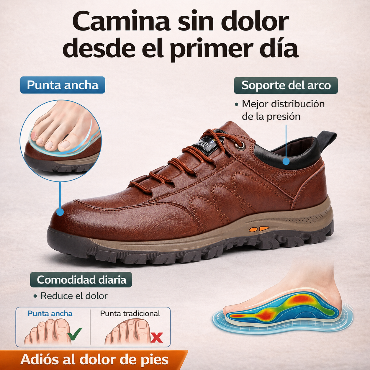 🐂 Zapatos de piel de becerro para hombre, cosidos a mano en Australia 👞 Alivio inteligente del dolor con IA, fáciles de poner y quitar ✅ Corrección completa: impermeables y antideslizantes