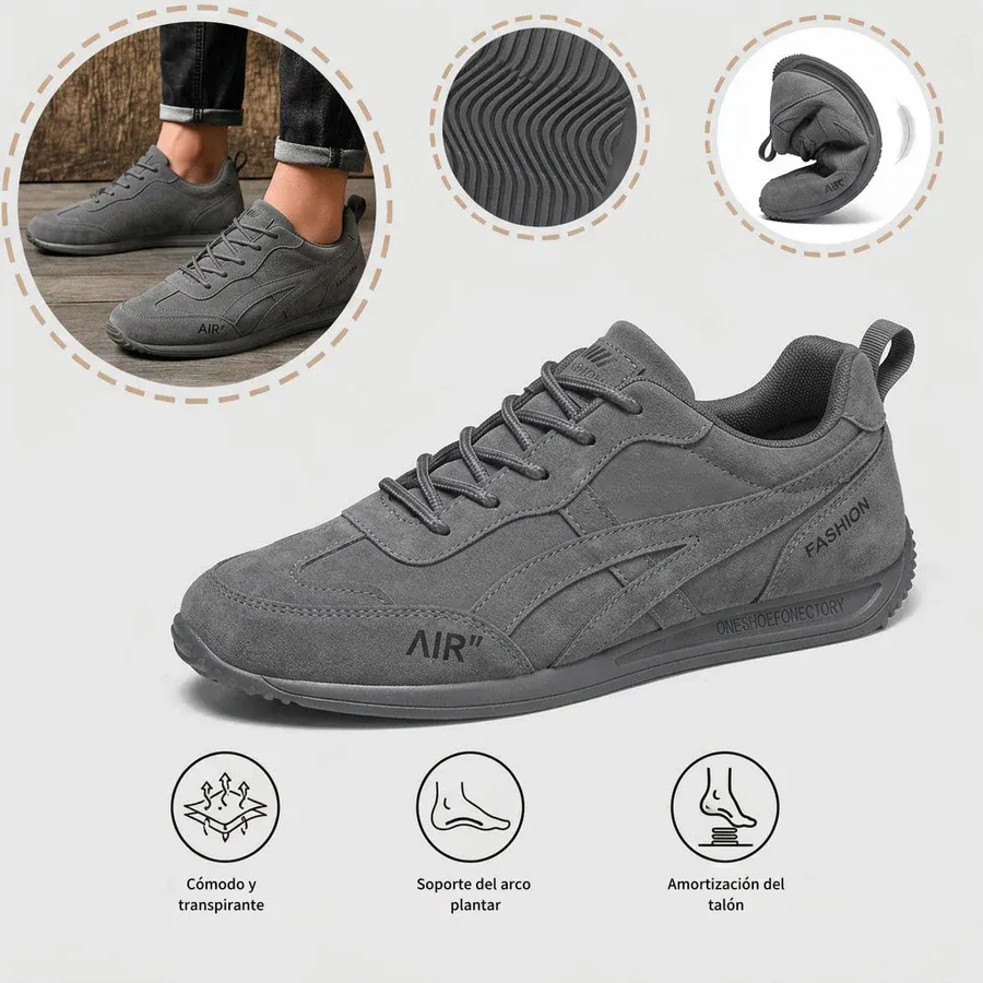 🔥 Zapatos ortopédicos de gamuza australiana para hombre, hechos a mano 👞 Alivio inteligente del dolor, fáciles de poner y quitar ✅ Impermeables y antideslizantes - Amplia gama de tallas disponibles