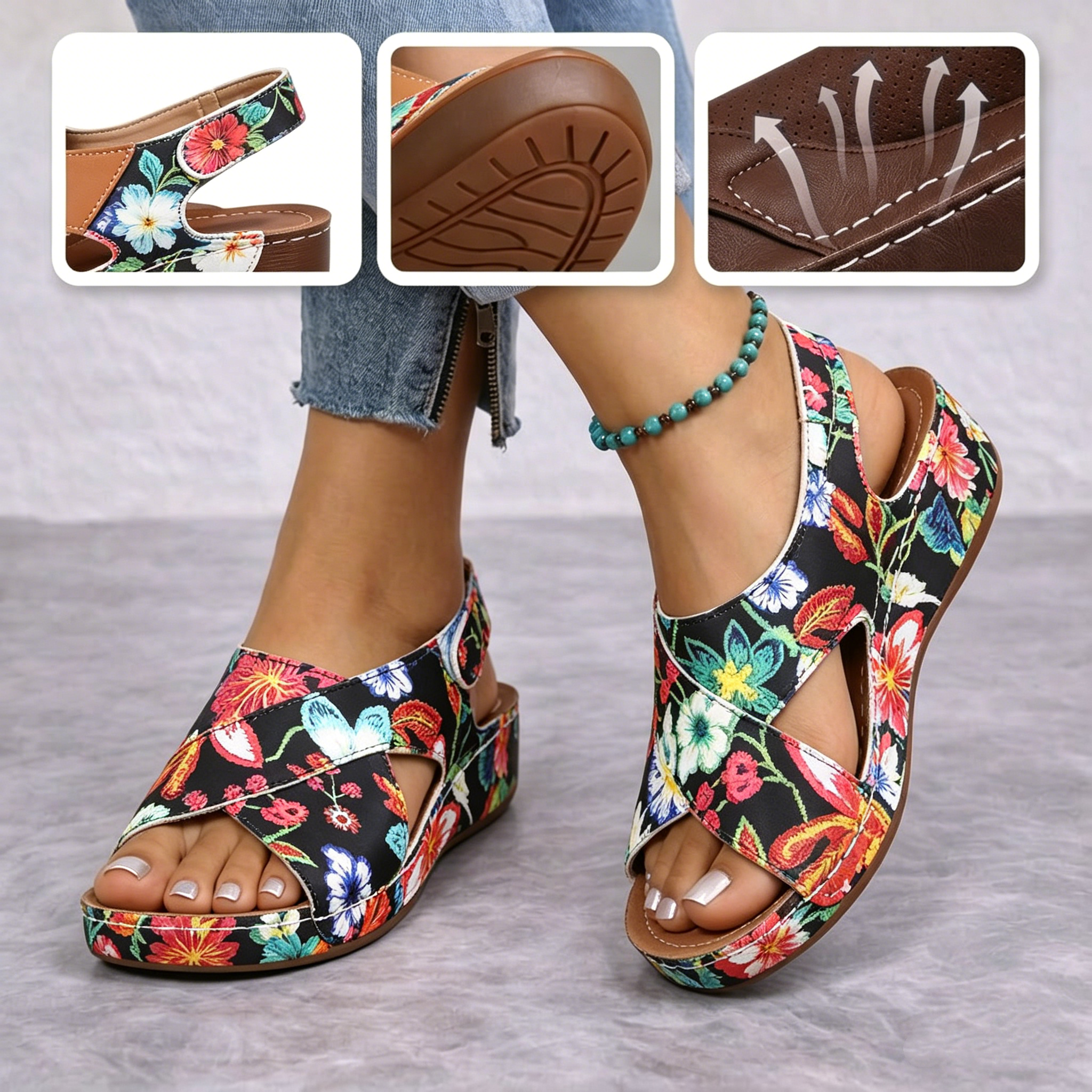 🎁Oferta por tiempo limitado🔥Sandalias casuales ergonómicas para mujer👞 - Soporte para el arco del pie para mayor comodidad - Varios colores y tallas disponibles