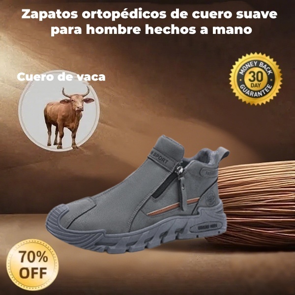 🐂 Zapatos de piel de becerro para hombre, fabricados en Australia 👞 Cosidos a mano, fáciles de poner y quitar ✅ Soporte para el arco, impermeables y antideslizantes: para caminar cómodamente