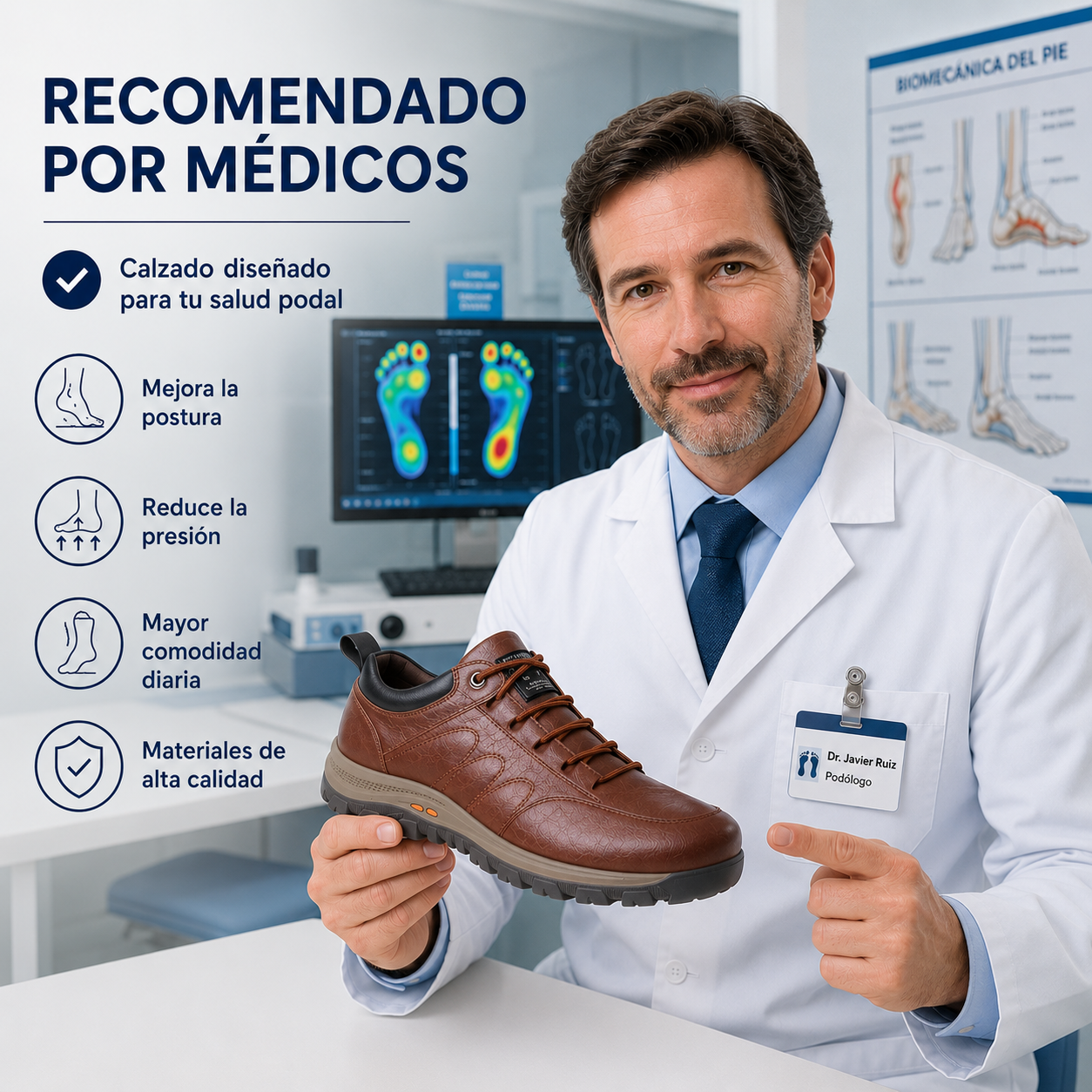 🔥Zapatos ortopédicos de diseño ergonómico⏰ Zapatos de piel con soporte para el arco del pie 👞 Amplia gama de tallas: camina con confianza