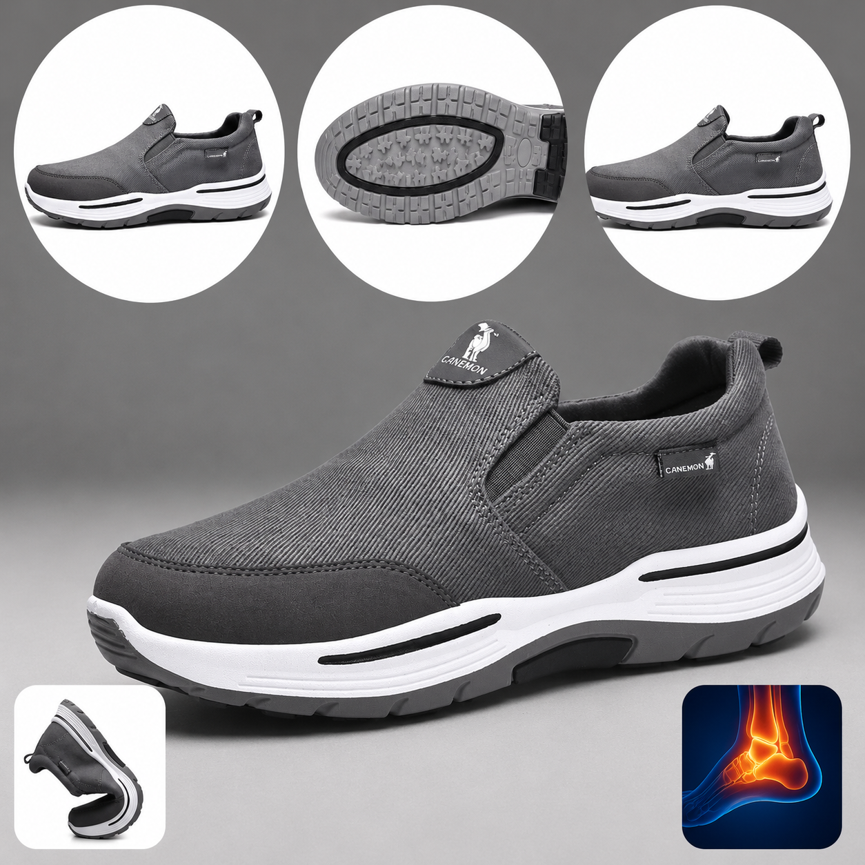 🔥Zapatillas ortopédicas de diseño ergonómico⏰ Zapatillas de lona ligeras y transpirables 👞 Amplia gama de tallas: camina con confianza