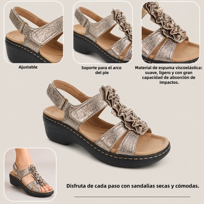🔥 Sandalias ortopédicas de verano para mujer: soporte para el arco, tacón plano, ideales para quienes sufren de fascitis plantar. Fáciles, cómodas y sin dolor en cada paso ✅