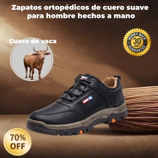 ⏰30% de descuento por tiempo limitado🔥 Zapatos de cuero cosidos a mano en Australia 👞 Fáciles de poner y quitar ✅ Soporte de arco para aliviar el dolor - Impermeable y antideslizante