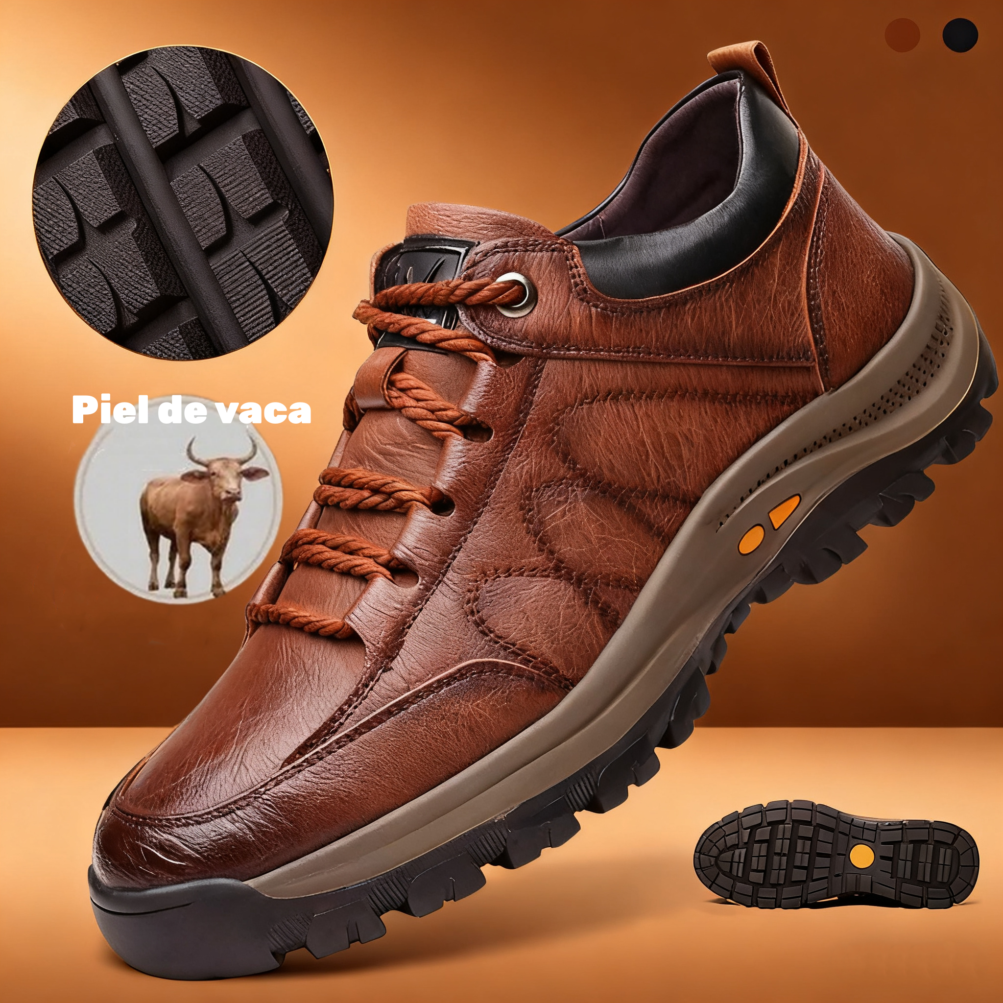 【🎁Oferta por tiempo limitado】🐂 Zapatos ortopédicos para hombre, hechos de piel de becerro australiana👞 Cosidos a mano, impermeables y antideslizantes✅ Soporte de arco: caminata cómoda✅