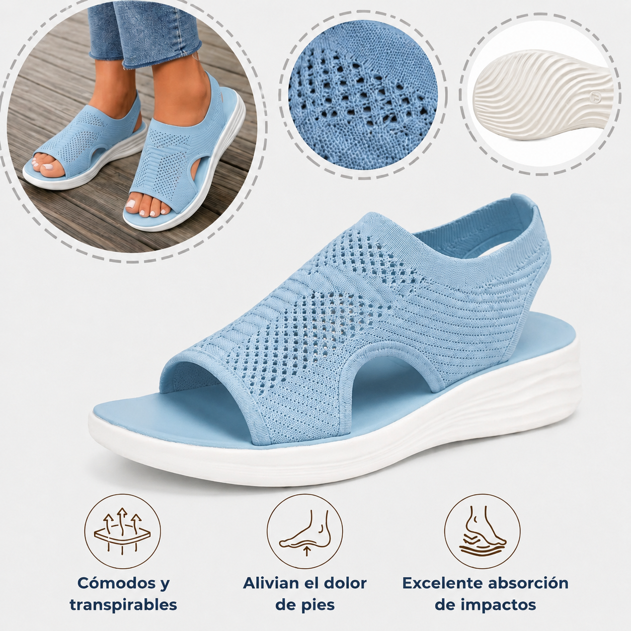 🔥 Sandalias cómodas para mujer | Soporte ergonómico 👡 Tallas disponibles: Camina con confianza ✅ Perfectas para los veranos calurosos