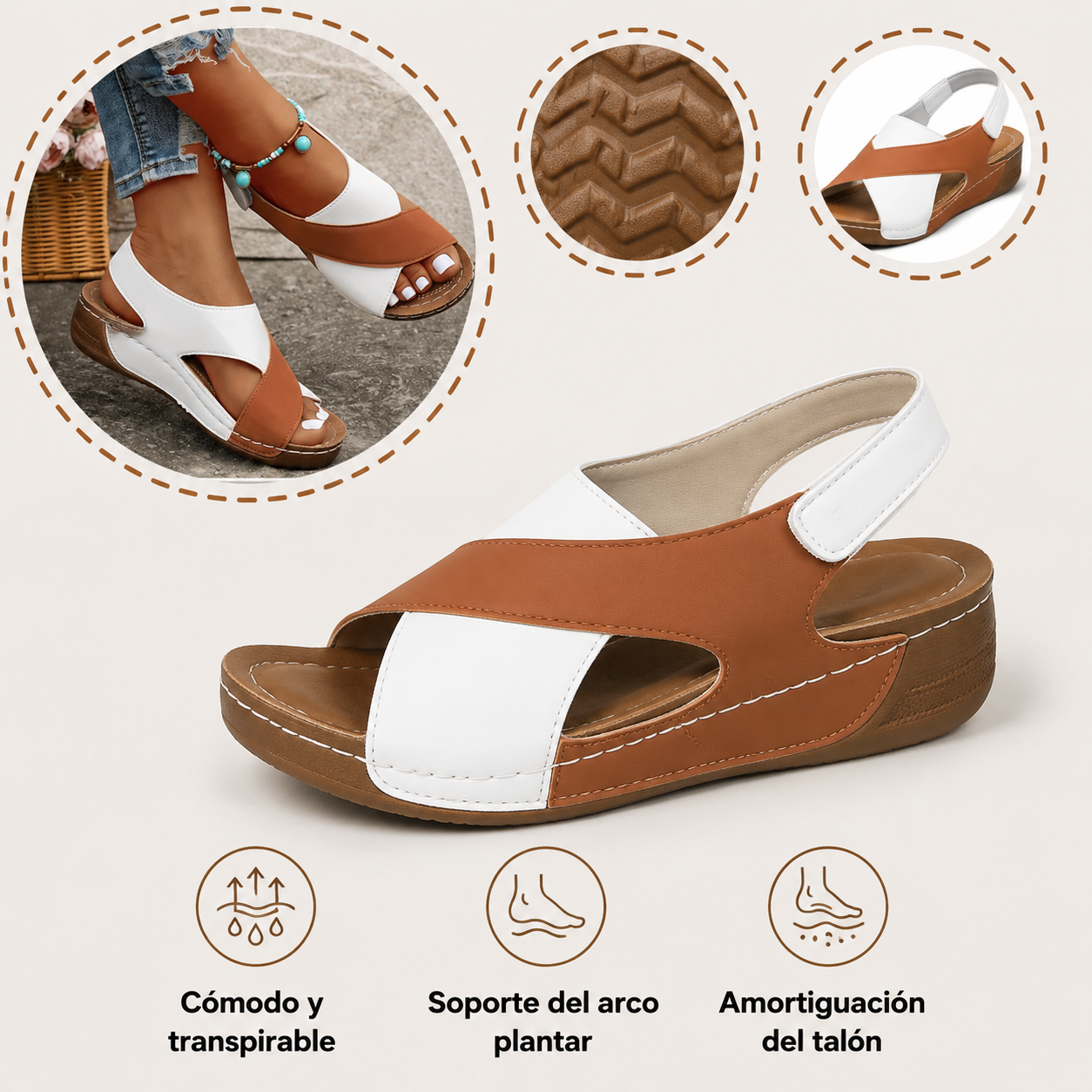 🎁Oferta por tiempo limitado🔥Sandalias casuales ergonómicas para mujer👞 - Soporte para el arco del pie para mayor comodidad - Varios colores y tallas disponibles