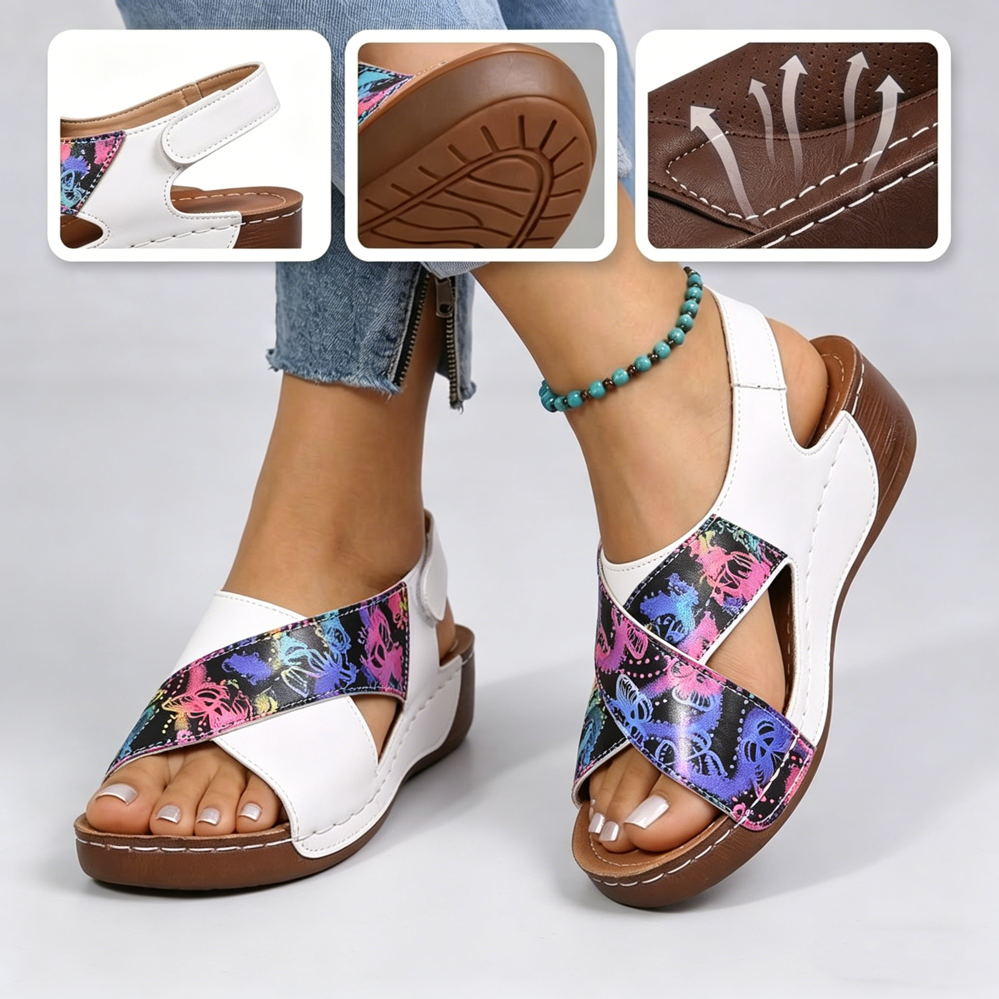 🎁Oferta por tiempo limitado🔥Sandalias casuales ergonómicas para mujer👞 - Soporte para el arco del pie para mayor comodidad - Varios colores y tallas disponibles
