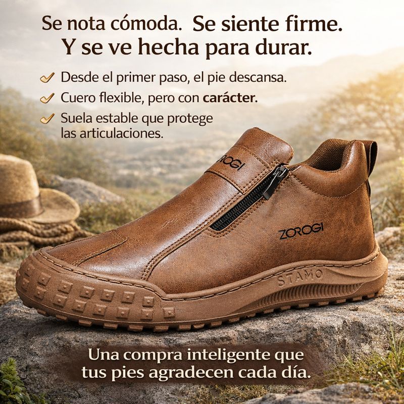 VIGOURR® – Zapatos de cuero genuino cosidos a mano, impermeables y antideslizantes que sostienen y corrigen naturalmente la postura del pie.