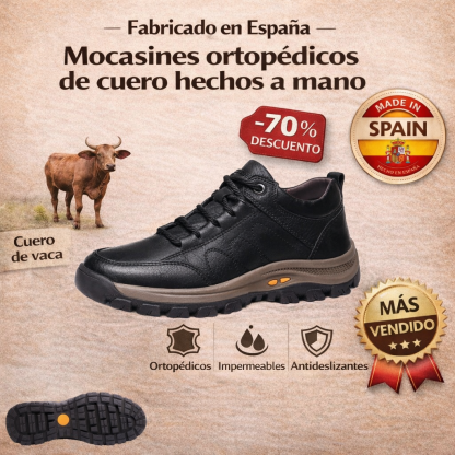 VIGOURR® – Zapatos de piel auténtica cosidos a mano, cómodos y antideslizantes para el día a día