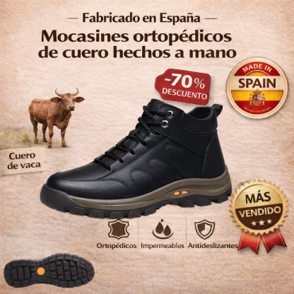 VIGOURR® – Zapatos de cuero genuino cosidos a mano, cómodos y antideslizantes que sostienen y corrigen naturalmente la postura del pie