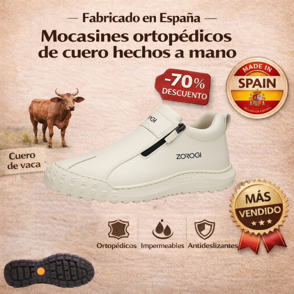 VIGOURR® – Zapatos de cuero genuino cosidos a mano, impermeables y antideslizantes que sostienen y corrigen naturalmente la postura del pie.
