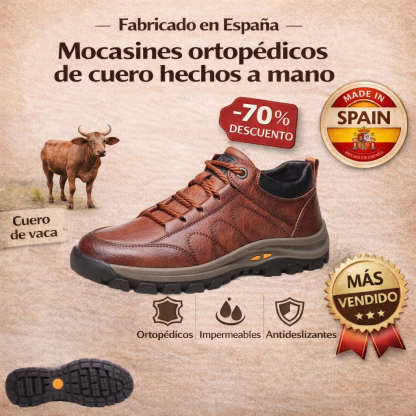 VIGOURR® – Zapatos de piel auténtica cosidos a mano, cómodos y antideslizantes para el día a día