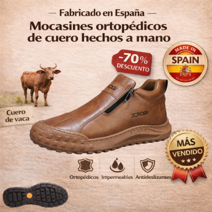 VIGOURR® – Zapatos de cuero genuino cosidos a mano, impermeables y antideslizantes que sostienen y corrigen naturalmente la postura del pie.