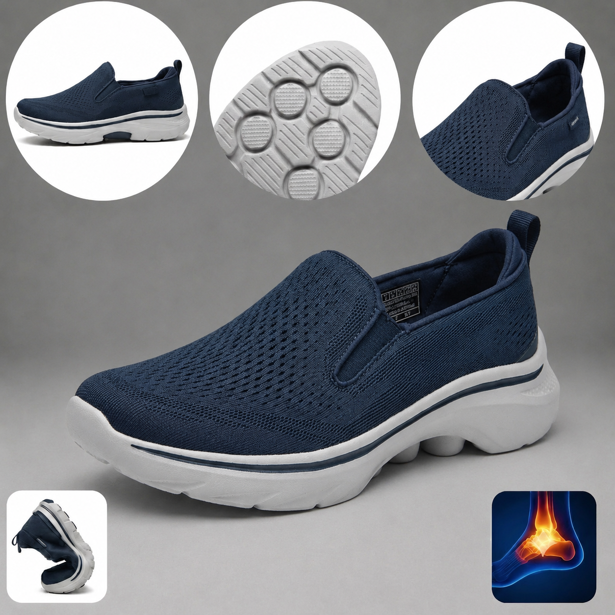 🔥Zapatillas ortopédicas de diseño ergonómico⏰ Zapatillas de malla ligeras y transpirables👞 Amplia gama de tallas: Camina con confianza