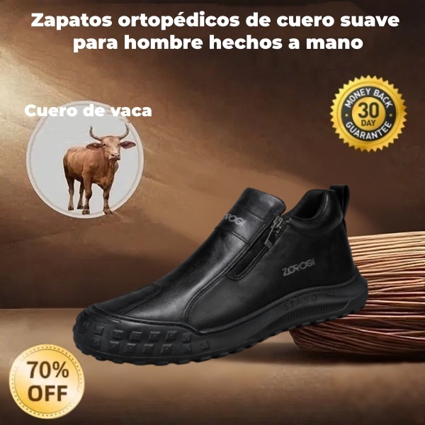 🐂 Zapatos de piel de becerro para hombre, cosidos a mano en Australia 👞 Fáciles de poner y quitar, correctivos integrales ✅ Impermeables, antideslizantes, cálidos y cómodos