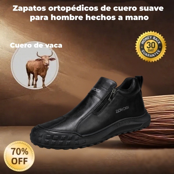 🐂 Zapatos de piel de becerro para hombre, cosidos a mano en Australia 👞 Fáciles de poner y quitar, correctivos integrales ✅ Impermeables, antideslizantes, cálidos y cómodos