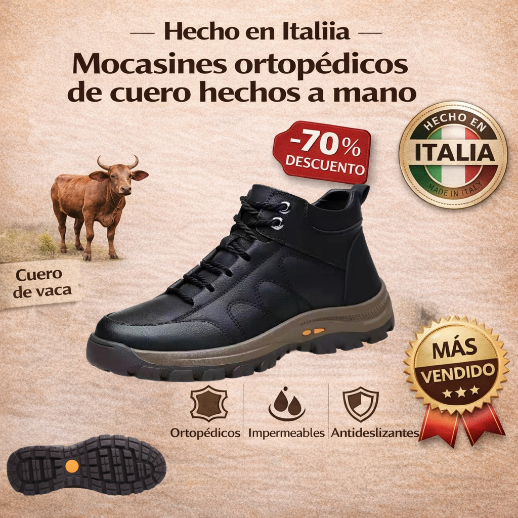 VIGOURR® – Zapatos de cuero genuino cosidos a mano, cómodos y antideslizantes que sostienen y corrigen naturalmente la postura del pie.