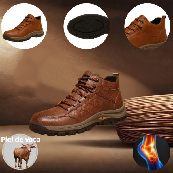 ⏰Oferta por tiempo limitado🎉Zapatos de piel de becerro para hombre, cosidos a mano en Australia - totalmente correctivos, fáciles de poner y quitar🐂 Impermeables y antideslizantes