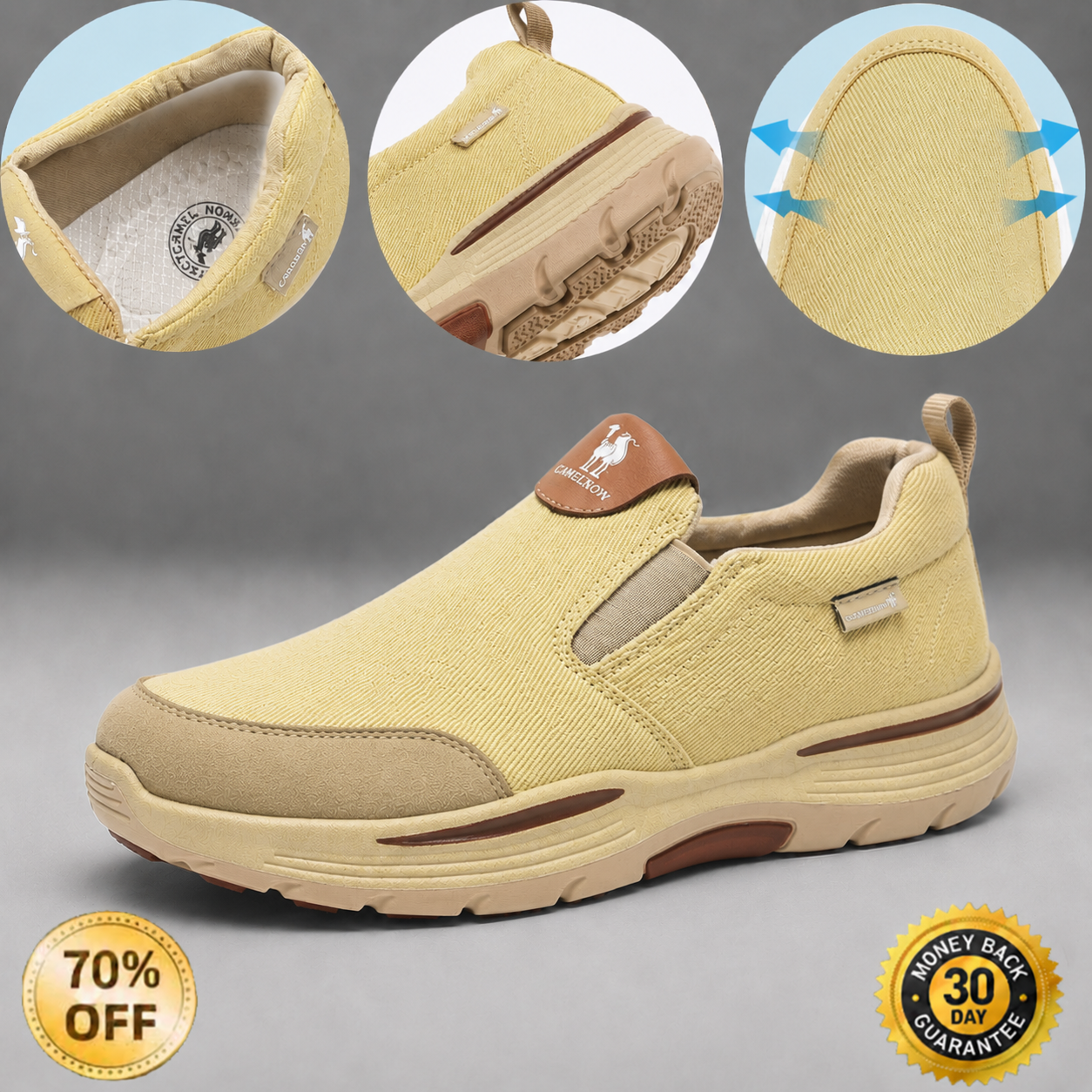 🔥 Zapatos ortopédicos australianos para hombre, hechos a mano 👞 Alivio inteligente del dolor, fáciles de poner y quitar ✅ Impermeables y antideslizantes - Amplia gama de tallas
