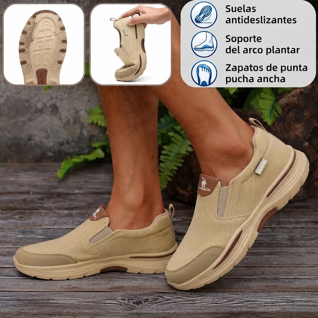 🔥 Zapatos ortopédicos australianos para hombre, hechos a mano 👞 Alivio inteligente del dolor, fáciles de poner y quitar ✅ Impermeables y antideslizantes - Amplia gama de tallas